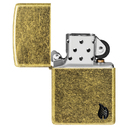 Зажигалка ZIPPO Armor® Пламя c покрытием античная латунь | Flame Antique Brass, латунь/сталь, золотистая, 38x13x57 мм для нанесения логотипа