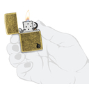 Зажигалка ZIPPO Armor® Пламя c покрытием античная латунь | Flame Antique Brass, латунь/сталь, золотистая, 38x13x57 мм для нанесения логотипа