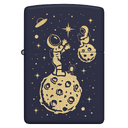 Зажигалка ZIPPO Затерянный в космосе с темно-синем матовым покрытием | Lost in Space Design Navy Matte, латунь/сталь, синяя, 38x13x57 мм для нанесения логотипа