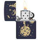 Зажигалка ZIPPO Затерянный в космосе с темно-синем матовым покрытием | Lost in Space Design Navy Matte, латунь/сталь, синяя, 38x13x57 мм для нанесения логотипа