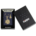 Зажигалка ZIPPO Затерянный в космосе с темно-синем матовым покрытием | Lost in Space Design Navy Matte, латунь/сталь, синяя, 38x13x57 мм для нанесения логотипа