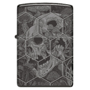 Зажигалка ZIPPO Грибы и черепа с черным глянцевым покрытием | Mushroom Skulls High Polish Black, латунь/сталь, черная, глянцевая, 38x13x57 мм для нанесения логотипа