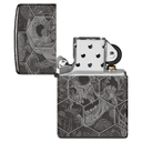 Зажигалка ZIPPO Грибы и черепа с черным глянцевым покрытием | Mushroom Skulls High Polish Black, латунь/сталь, черная, глянцевая, 38x13x57 мм для нанесения логотипа