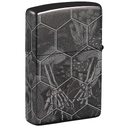 Зажигалка ZIPPO Грибы и черепа с черным глянцевым покрытием | Mushroom Skulls High Polish Black, латунь/сталь, черная, глянцевая, 38x13x57 мм для нанесения логотипа