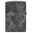Зажигалка ZIPPO Грибы и черепа с черным глянцевым покрытием | Mushroom Skulls High Polish Black, латунь/сталь, черная, глянцевая, 38x13x57 мм для нанесения логотипа