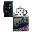 Зажигалка ZIPPO Космос с покрытием Искусственно состаренный хром на 540 | Space in Color 540 Tumbled Chrome, латунь/сталь, разноцветная, 38x13x57 мм для нанесения логотипа