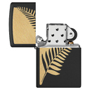 Зажигалка ZIPPO Флора в равновесии с черным матовым покрытием | Zen Flora Design Black Matte, латунь/сталь, черная, матовая, 38x13x57 мм для нанесения логотипа