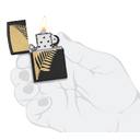 Зажигалка ZIPPO Флора в равновесии с черным матовым покрытием | Zen Flora Design Black Matte, латунь/сталь, черная, матовая, 38x13x57 мм для нанесения логотипа