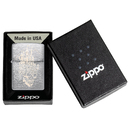 Зажигалка ZIPPO Замок черепа с покрытием матовый хром | Skull Castle Design Brushed Chrome, латунь/сталь, серебристая, 38x13x57 мм для нанесения логотипа