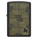 Зажигалка ZIPPO Отражения с черным матовым покрытием | Reflection Design Black Matte, латунь/сталь, черная, матовая, 38x13x57 мм для нанесения логотипа