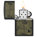 Зажигалка ZIPPO Отражения с черным матовым покрытием | Reflection Design Black Matte, латунь/сталь, черная, матовая, 38x13x57 мм для нанесения логотипа