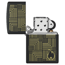 Зажигалка ZIPPO Отражения с черным матовым покрытием | Reflection Design Black Matte, латунь/сталь, черная, матовая, 38x13x57 мм для нанесения логотипа
