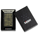 Зажигалка ZIPPO Отражения с черным матовым покрытием | Reflection Design Black Matte, латунь/сталь, черная, матовая, 38x13x57 мм для нанесения логотипа