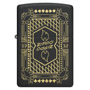 Зажигалка ZIPPO Линейный мотив с черным матовым покрытием | Lines Design Black Matte, латунь/сталь, черная, матовая, 38x13x57 мм для нанесения логотипа