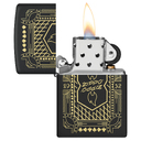 Зажигалка ZIPPO Линейный мотив с черным матовым покрытием | Lines Design Black Matte, латунь/сталь, черная, матовая, 38x13x57 мм для нанесения логотипа