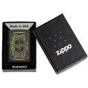 Зажигалка ZIPPO Линейный мотив с черным матовым покрытием | Lines Design Black Matte, латунь/сталь, черная, матовая, 38x13x57 мм для нанесения логотипа