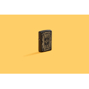 Зажигалка ZIPPO Линейный мотив с черным матовым покрытием | Lines Design Black Matte, латунь/сталь, черная, матовая, 38x13x57 мм для нанесения логотипа
