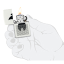 Зажигалка ZIPPO Пламя с градиентом с белым матовым покрытием | Flame Gradient Design White Matte, латунь/сталь, белая, матовая, 38x13x57 мм для нанесения логотипа