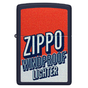 Зажигалка ZIPPO Заглавные буквы с темно-синем матовым покрытием | Color Block Design Navy Matte, латунь/сталь, синяя, 38x13x57 мм для нанесения логотипа