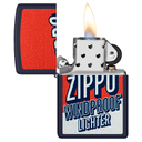 Зажигалка ZIPPO Заглавные буквы с темно-синем матовым покрытием | Color Block Design Navy Matte, латунь/сталь, синяя, 38x13x57 мм для нанесения логотипа