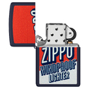 Зажигалка ZIPPO Заглавные буквы с темно-синем матовым покрытием | Color Block Design Navy Matte, латунь/сталь, синяя, 38x13x57 мм для нанесения логотипа