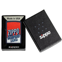 Зажигалка ZIPPO Заглавные буквы с темно-синем матовым покрытием | Color Block Design Navy Matte, латунь/сталь, синяя, 38x13x57 мм для нанесения логотипа