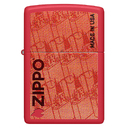 Зажигалка ZIPPO Сделано в США с красным матовым покрытием | Made in USA Design Red Matte, латунь/сталь, красная, 38x13x57 мм для нанесения логотипа