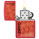 Зажигалка ZIPPO Сделано в США с красным матовым покрытием | Made in USA Design Red Matte, латунь/сталь, красная, 38x13x57 мм для нанесения логотипа