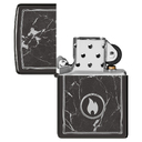Зажигалка ZIPPO Пламя на мраморе с глянцевым черным покрытием | Marble Flame High Polish Black, латунь/сталь, черная, глянцевая, 38x13x57 мм для нанесения логотипа
