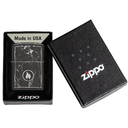 Зажигалка ZIPPO Пламя на мраморе с глянцевым черным покрытием | Marble Flame High Polish Black, латунь/сталь, черная, глянцевая, 38x13x57 мм для нанесения логотипа