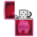 Зажигалка ZIPPO Пульсация с ярко-розовым покрытием | Pulse Frequency, латунь/сталь, малиновая, глянцевая, 38x13x57 мм для нанесения логотипа