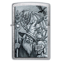 Зажигалка ZIPPO Мифические существа с покрытием матовый хром | Mystical Beings Design Brushed Chrome, латунь/сталь, серебристая, 38x13x57 мм для нанесения логотипа