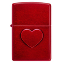 Зажигалка ZIPPO Оттиск сердца с покрытием Красное карамелизированное яблоко | Stamped Heart Candy Apple Red™,латунь/сталь,красная,глянцевая,38x13x57мм для нанесения логотипа