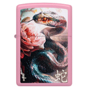 Зажигалка ZIPPO Анаконда Мацци с розовым матовым покрытием | Mazzi® Anaconda Pink Matte, латунь/сталь, розовая, матовая, 38x13x57 м для нанесения логотипа