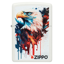 Зажигалка ZIPPO Нарисованный орел с белым матовым покрытием | Painted Eagle Design White Matte, латунь/сталь, белая, матовая, 38x13x57 мм для нанесения логотипа
