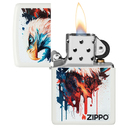 Зажигалка ZIPPO Нарисованный орел с белым матовым покрытием | Painted Eagle Design White Matte, латунь/сталь, белая, матовая, 38x13x57 мм для нанесения логотипа