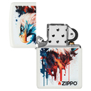 Зажигалка ZIPPO Нарисованный орел с белым матовым покрытием | Painted Eagle Design White Matte, латунь/сталь, белая, матовая, 38x13x57 мм для нанесения логотипа