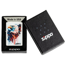 Зажигалка ZIPPO Нарисованный орел с белым матовым покрытием | Painted Eagle Design White Matte, латунь/сталь, белая, матовая, 38x13x57 мм для нанесения логотипа