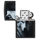 Зажигалка ZIPPO Два волка с черным матовым покрытием | Two Wolves Black Matte, латунь/сталь, черная, 38x13x57 мм для нанесения логотипа