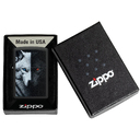 Зажигалка ZIPPO Два волка с черным матовым покрытием | Two Wolves Black Matte, латунь/сталь, черная, 38x13x57 мм для нанесения логотипа