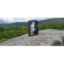 Зажигалка ZIPPO Два волка с черным матовым покрытием | Two Wolves Black Matte, латунь/сталь, черная, 38x13x57 мм для нанесения логотипа