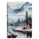 Зажигалка ZIPPO Снежная долина с матовым покрытием на 540 | Frozen Valley 540 Matte, латунь/сталь, разноцветная, матовая, 38x13x57 мм для нанесения логотипа