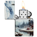 Зажигалка ZIPPO Снежная долина с матовым покрытием на 540 | Frozen Valley 540 Matte, латунь/сталь, разноцветная, матовая, 38x13x57 мм для нанесения логотипа