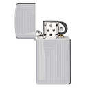 Зажигалка ZIPPO узкая с лазерным узором с покрытием глянцевый хром | Slim® Laser Pattern High Polish Chrome, латунь/сталь, серебристая, 29x10x60 мм для нанесения логотипа