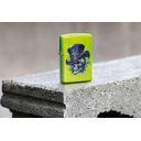 Зажигалка ZIPPO Скелет в стиле стимпанк с кислотным зеленым покрытием | Steampunk Skeleton Lurid, латунь/сталь, зеленая, глянцевая, 38x13x57 мм для нанесения логотипа