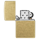 Зажигалка ZIPPO классическая с покрытием поцарапанная латунь | Classic Street Brass, латунь/сталь, золотистая, 38x13x57 мм для нанесения логотипа