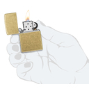 Зажигалка ZIPPO классическая с покрытием поцарапанная латунь | Classic Street Brass, латунь/сталь, золотистая, 38x13x57 мм для нанесения логотипа