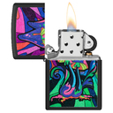 Зажигалка ZIPPO Контркультура с покрытием черный свет | Counter Culture Black Light, латунь/сталь, черная,матовая 38x13x57 мм для нанесения логотипа