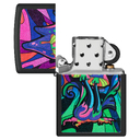 Зажигалка ZIPPO Контркультура с покрытием черный свет | Counter Culture Black Light, латунь/сталь, черная,матовая 38x13x57 мм для нанесения логотипа