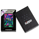 Зажигалка ZIPPO Контркультура с покрытием черный свет | Counter Culture Black Light, латунь/сталь, черная,матовая 38x13x57 мм для нанесения логотипа